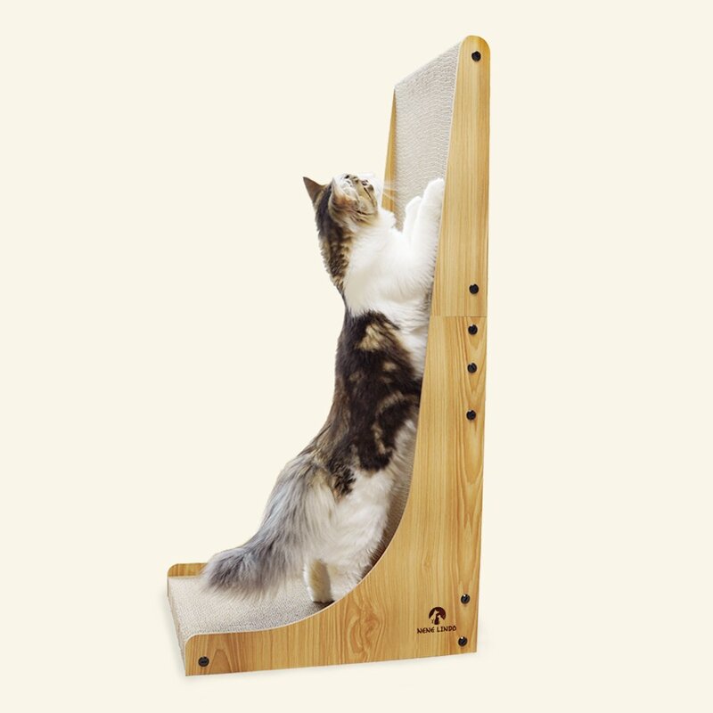 네네린도 우드 수직 월 고양이 스크래쳐, 클래식 오크, 1개