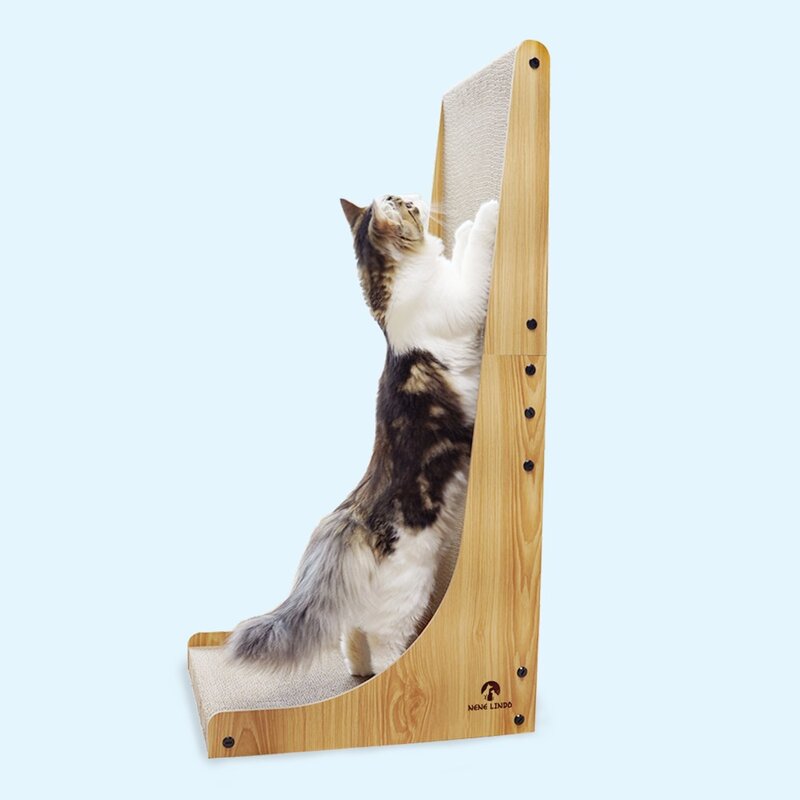 네네린도 우드 수직 월 고양이 스크래쳐, 클래식 오크, 1개