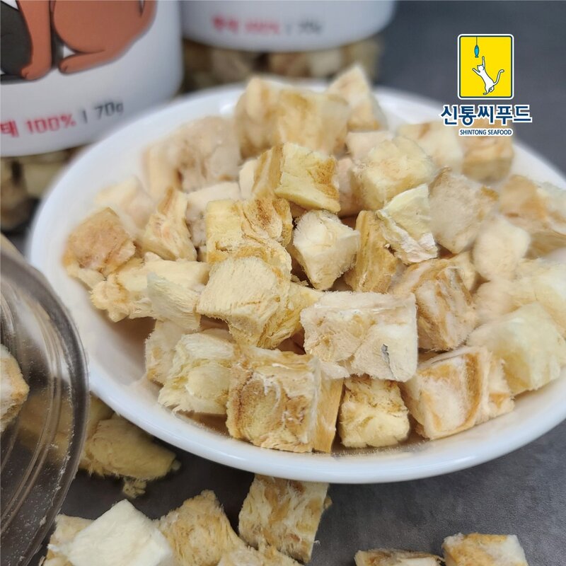 동결건조 자연그대로 황태100% 황태큐브트릿 70g 강아지간식 고양이간식 사료 보양식, 1개