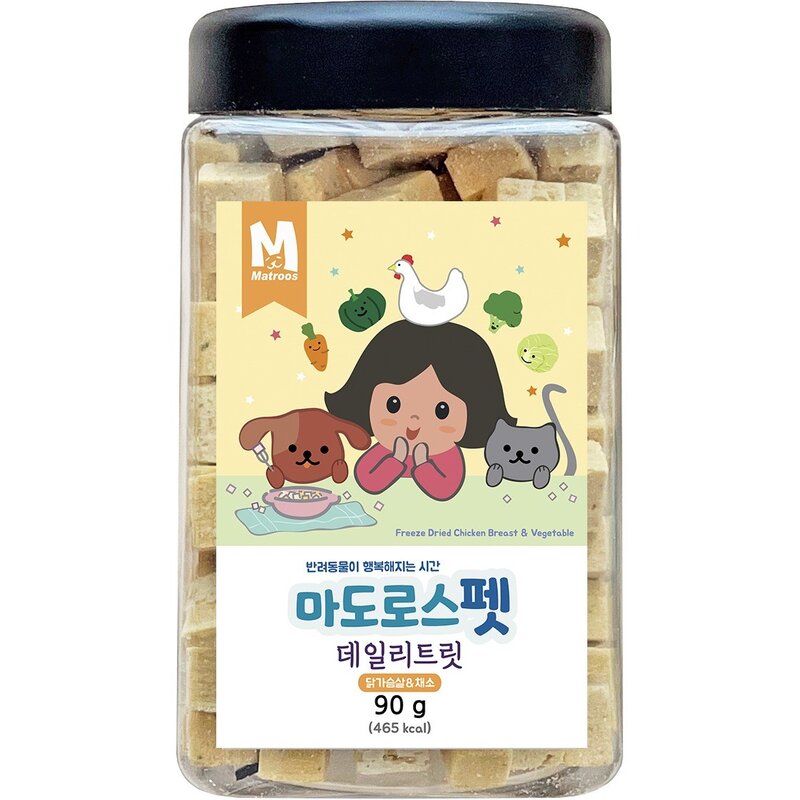 마도로스펫 데일리 트릿 반려동물 동결건조간식, 혼합맛(북어/치킨), 90g, 1개