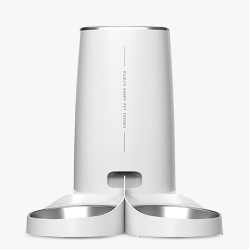 ROJECO 로제코 반려동물 자동 급식기 듀얼 대용량 wifi 앱 자율배식, 4000ml, 화이트, 1개