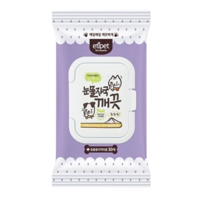 강아지 고양이 눈물 자국 티슈 눈물지우개 눈꼽제거, 1개