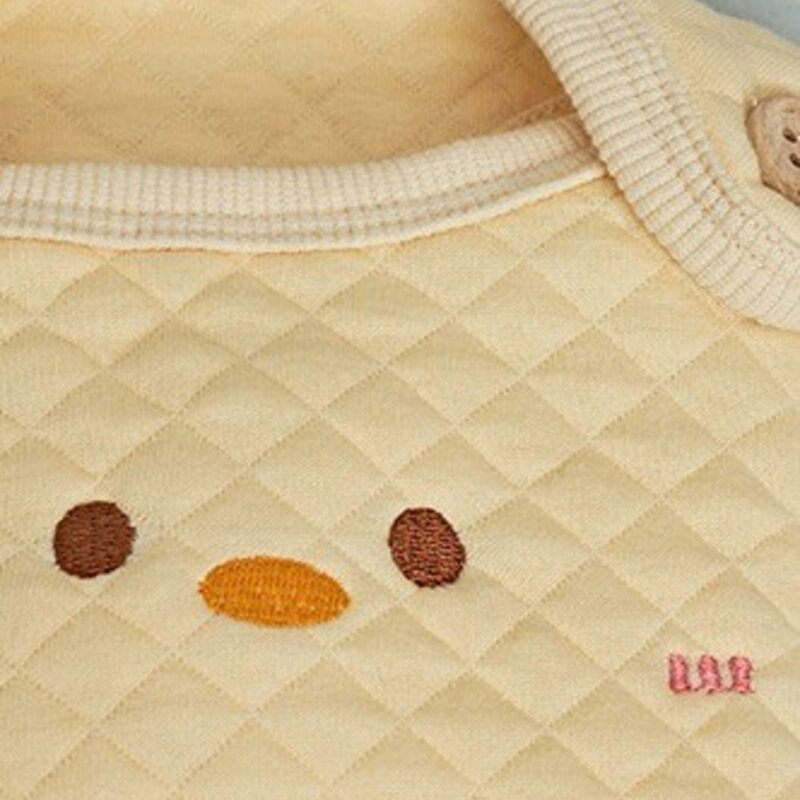 도그아이 강아지 누빔 버튼 조끼, 옐로우