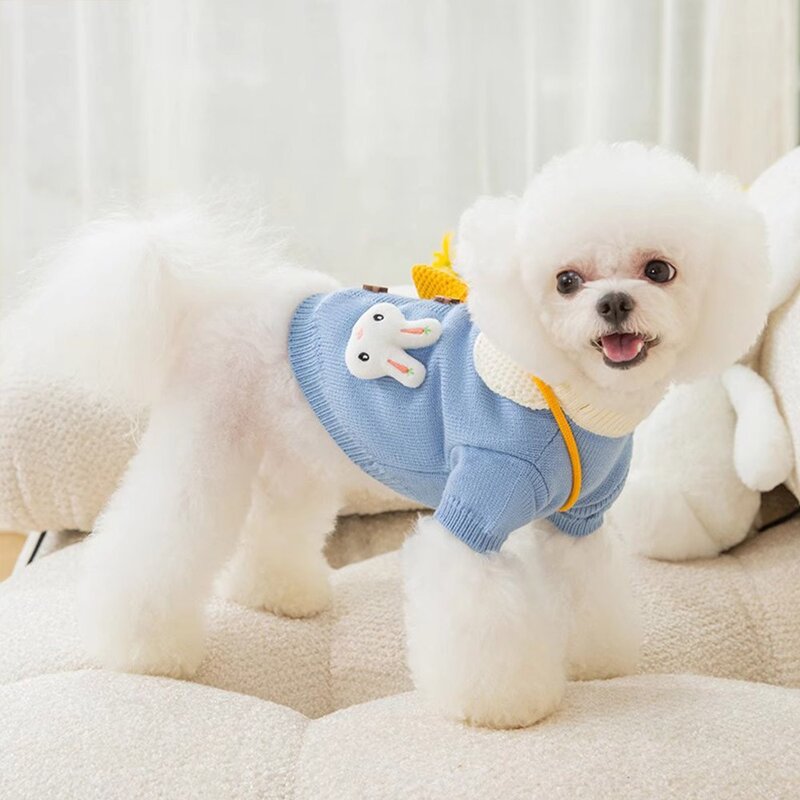 마이바우 당근토끼 니트 강아지옷, 1개