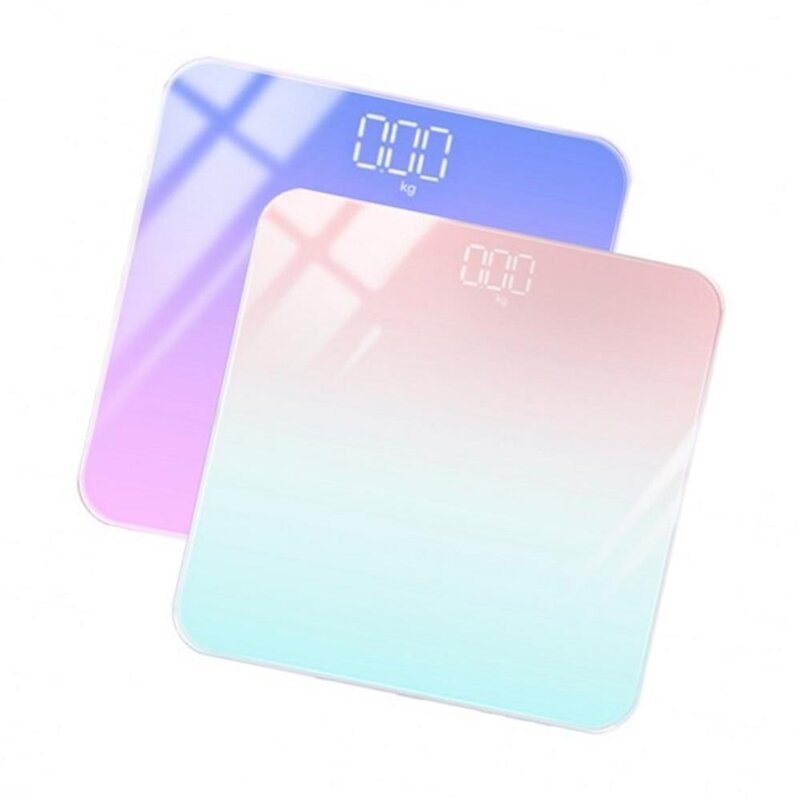 실내온도측정 파스텔 스마트 LED 체중계 디지털 미니 전자저울 초슬림체중계 몸무게측정기, 오로라퍼플, 오로라퍼플