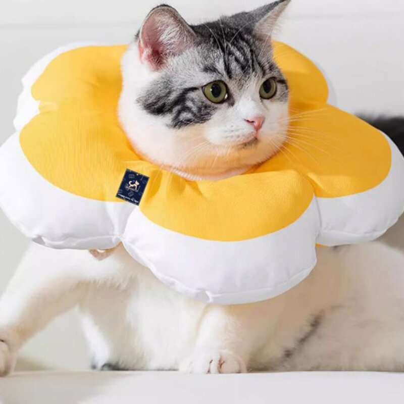 딩동펫 반려동물 데이지 꽃잎 넥카라, 블루, 1개
