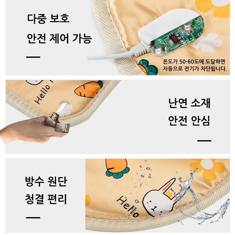 SUOSER 독일1/1+1 강아지 고양이 전기매트 전기장판 반려동물 온열매트 9단 온도조절 전기담요 미끄럼방지, 3단온도조절, 2개