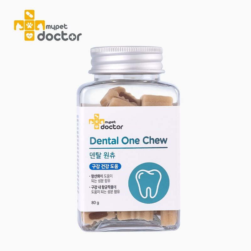 [마이펫닥터] 덴탈원츄 강아지 구강 영양제 치석 제거 덴탈껌 입냄새 80g, 치석관리, 1개