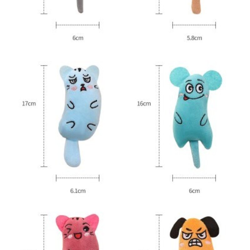 김멍냥 고양이 플러피 캣닢 애착 인형 6종 세트, 혼합색상, 1세트