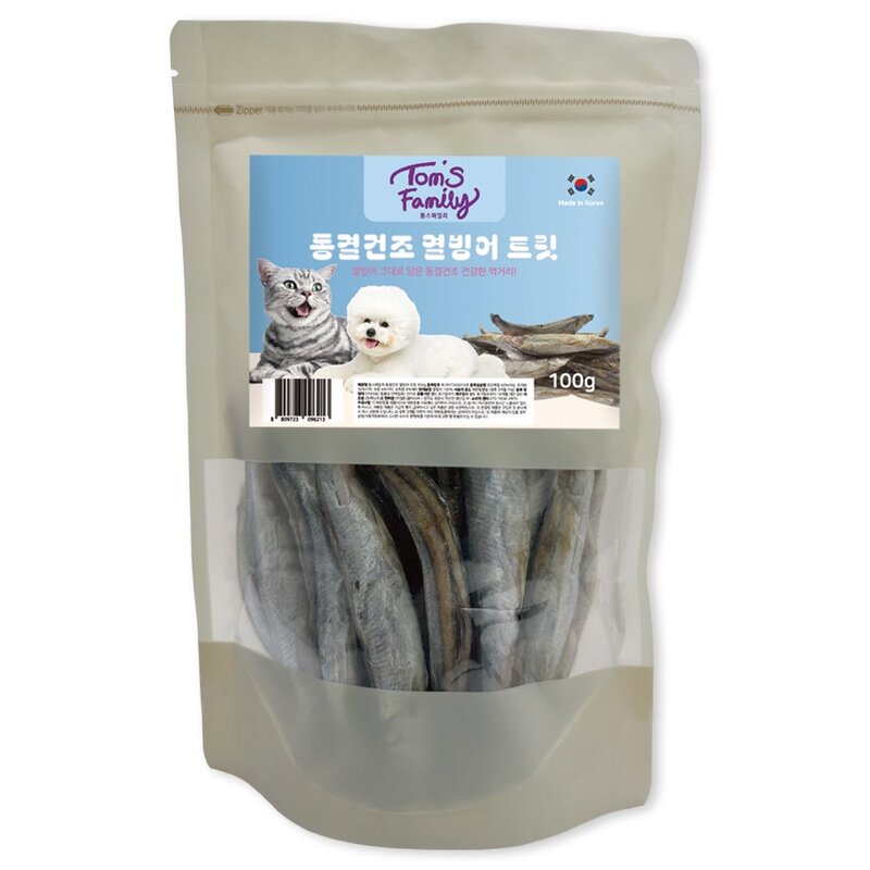 톰스패밀리 반려동물 트릿 간식, 열빙어, 100g, 1개
