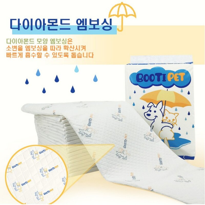 부티펫 강아지 로고무늬 배변패드 대형 50g 베이직 큰패드 120매 SAP 5g, 4개, 30개입