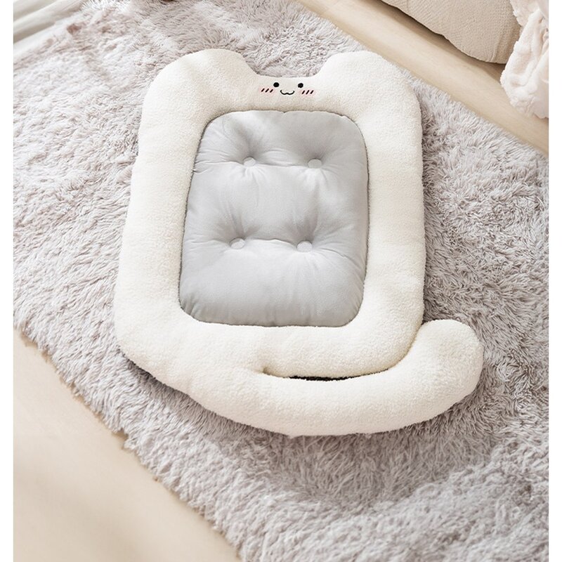 랜보어 반려동물 보송 냥이 쿠션, 그레이, 1개