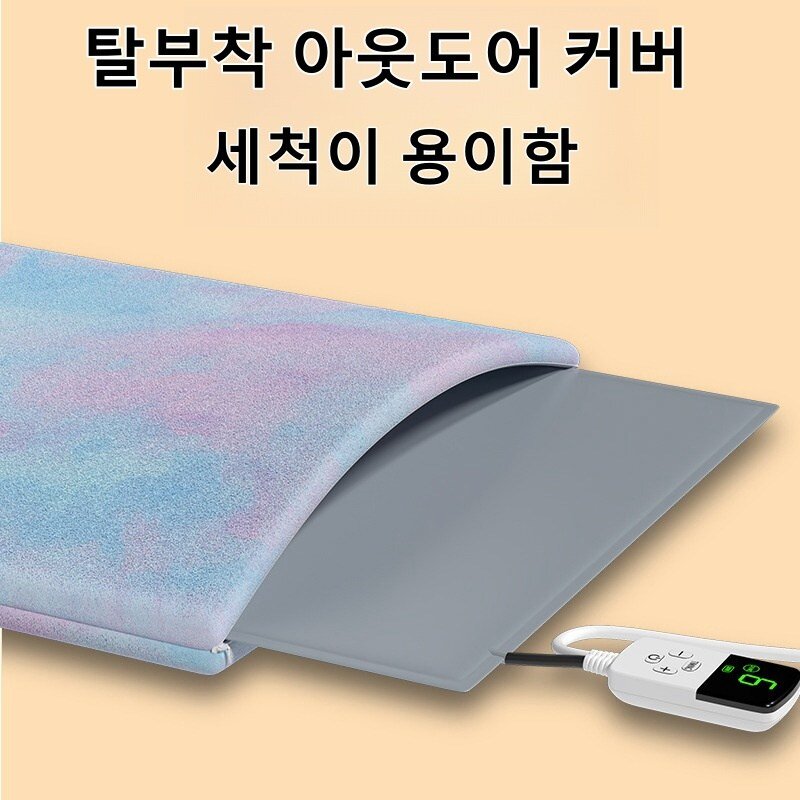 GBED 물세탁가능 극세사 강아지 고양이 온열매트 방수 온도조절 온열 방석 선물 렌덤 증정, 그레이