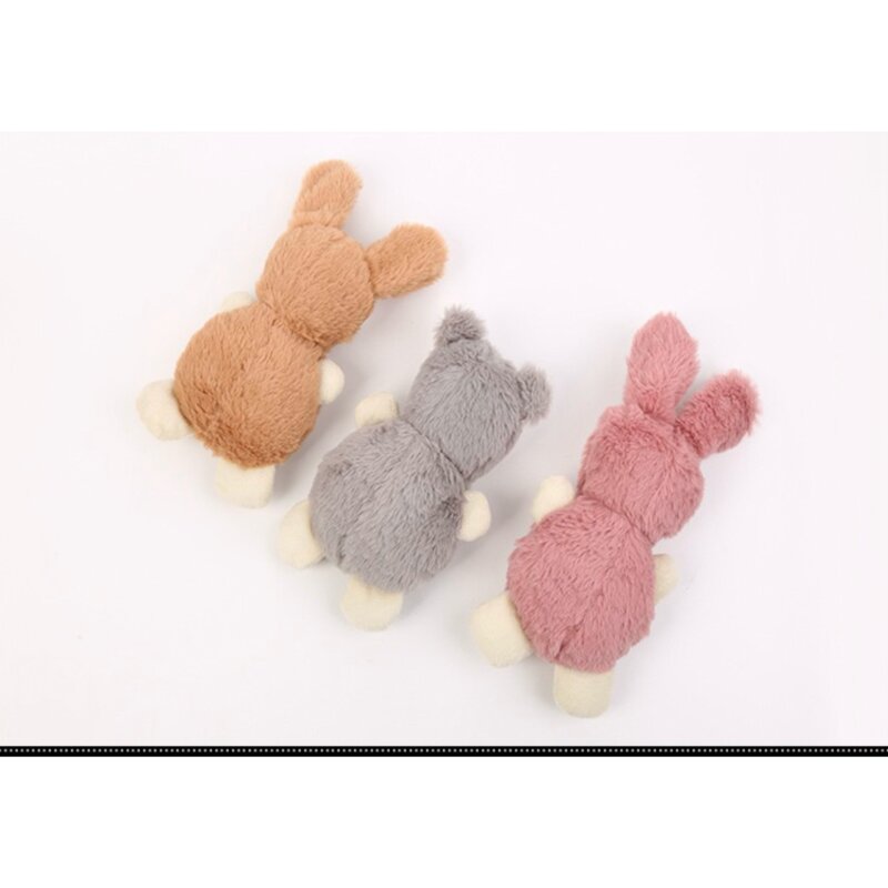 Petime S애완동물 강아지 삑삑 소리가 나는 동물 곰 토끼 모양 봉제 애착인형 장난감, 회색 곰, 1개