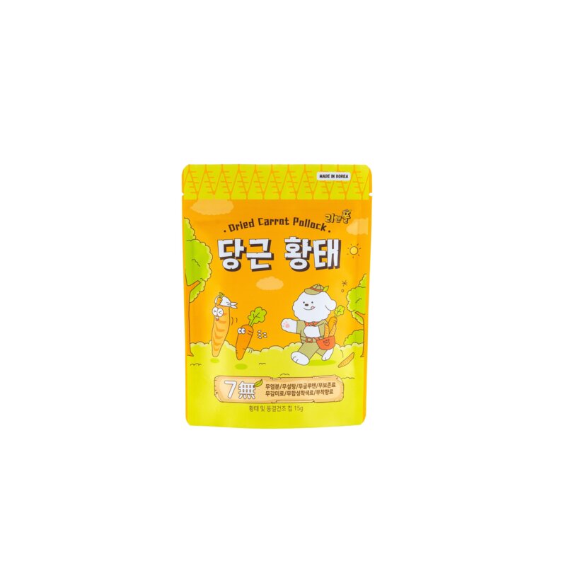 [리앤폴 당근황태] 노견 눈건강을 위한 무염 황태 수제간식 100% 천연, 1개, 15g, 당근이 스며든 황태와 동결건조 당근