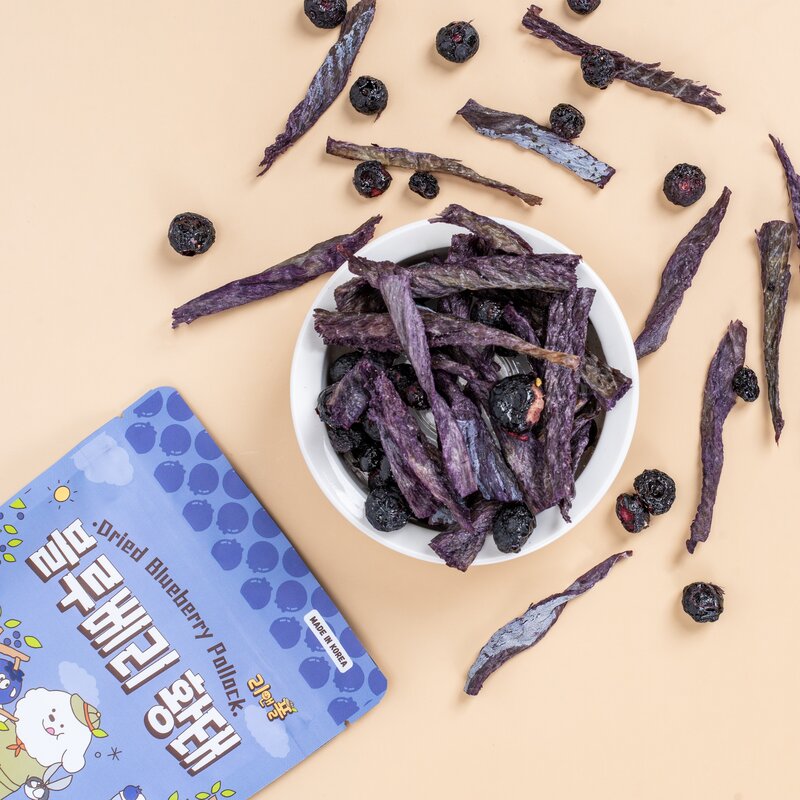 [리앤폴 블루베리황태] 강아지 황태 간식 무염 수제 100% 천연재료, 1개, 15g, 동결건조 블루베리 포함