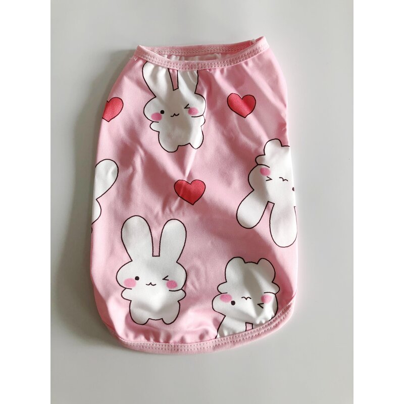 버닝오스 강아지옷 귀여운 하트 무늬 고양이 티셔츠, 핑크 XL, 1개