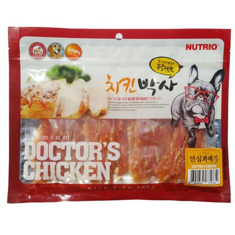 저지방 저염분 치킨 꽈배기 사사미 300g 반려견 말티즈 강아지육포