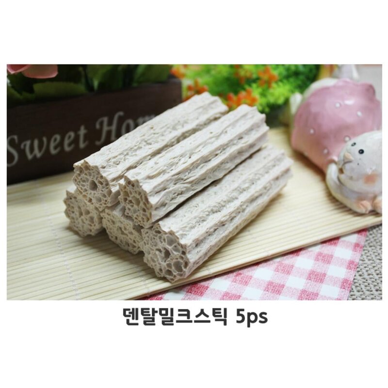 댕댕이 입냄새완화 우유맛 덴탈스틱 5p 구강관리 추천 중형견간식