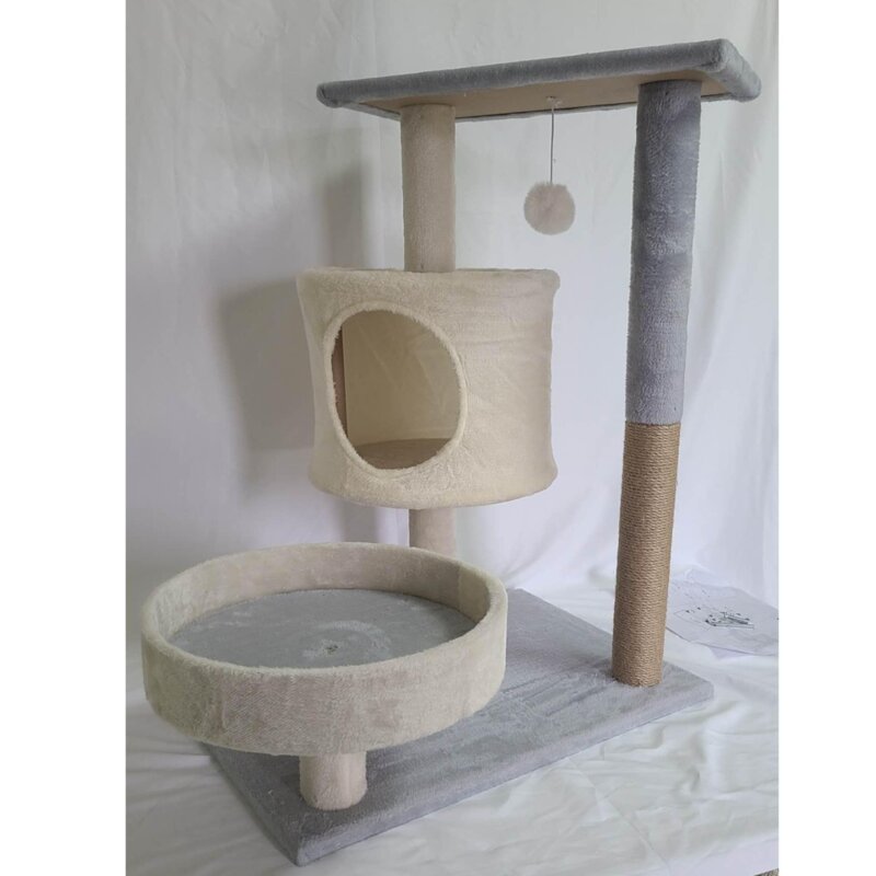 AINI 넘어지지 않는 발톱 갈기 휴식 놀이 멀티 캣타워 DIY, 1개, 그레이