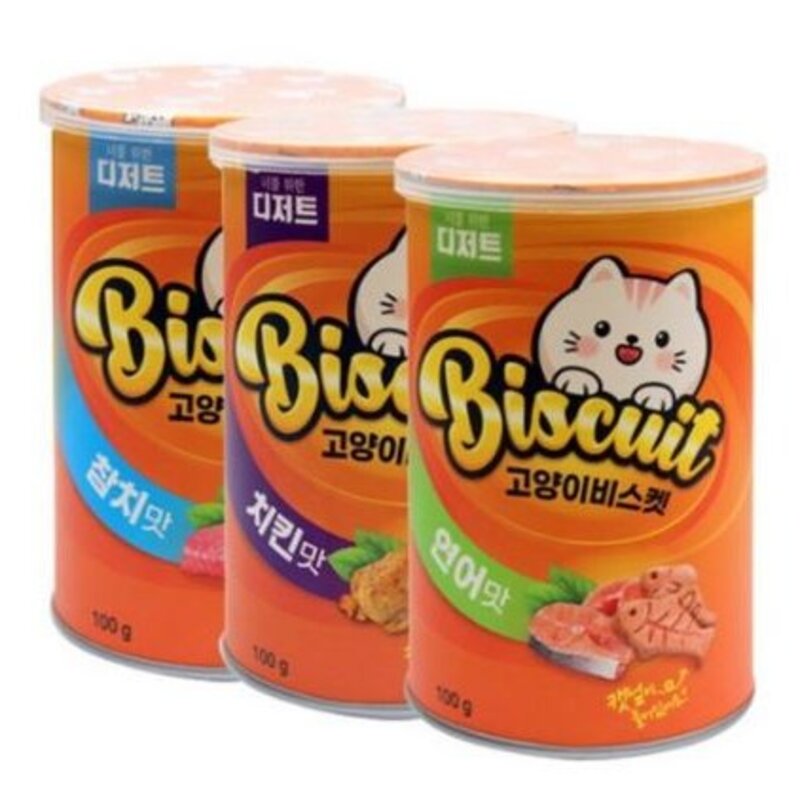 너를위한디저트 고양이 비스켓 간식 캣닢 100g x 3종세트, 연어, 치킨, 참치, 2세트