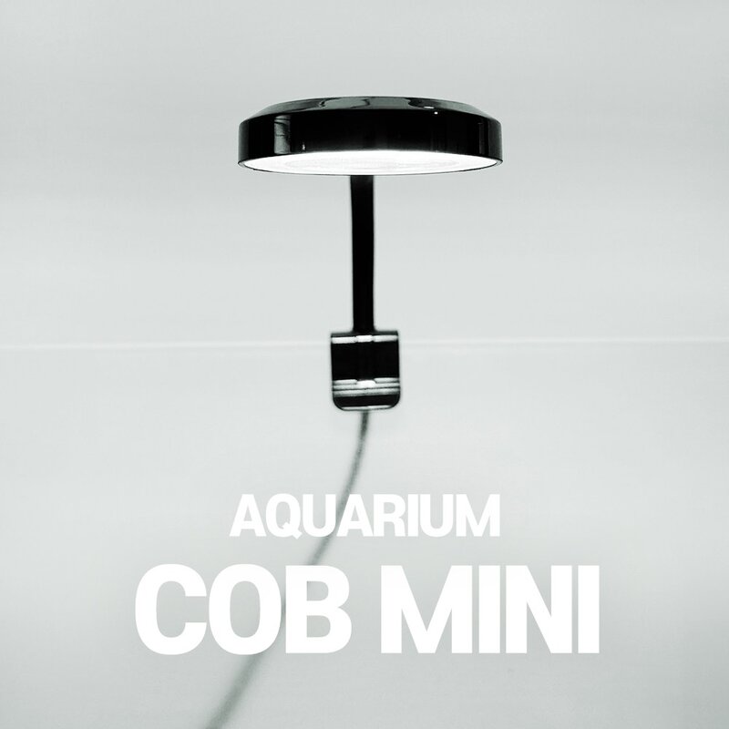 COB 미니 LED 어항 조명 식물등 수족관 수초 베타조명, 블랙 (어댑터포함), 1개