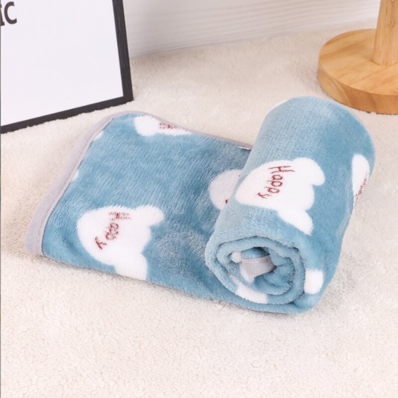 강아지 이불 고양이 극세사 얇은 담요, 블루곰, 1개