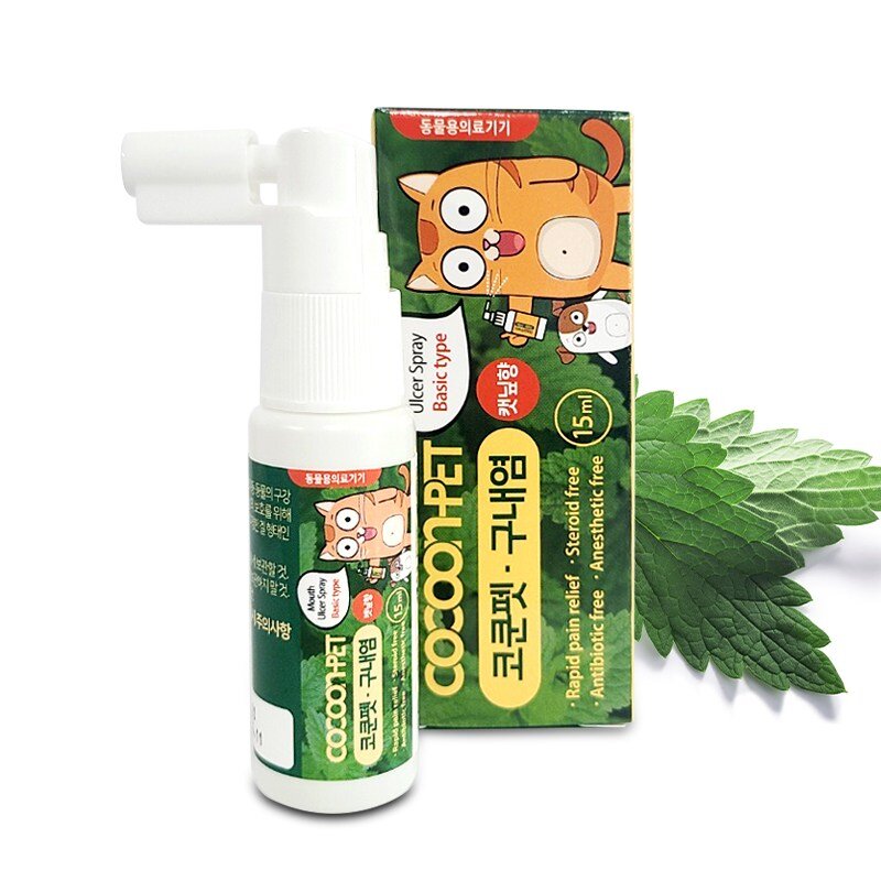 코쿤펫 반려동물 구내염 치료제 15ml 고양이 강아지 입냄새 치석제거 스프레이, 1개