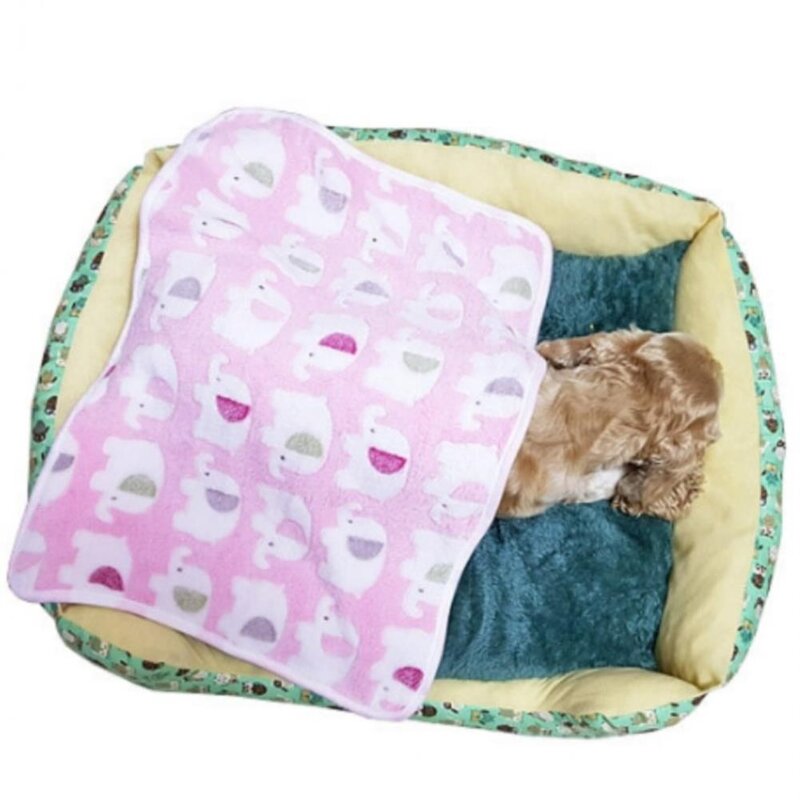 강아지 코끼리 담요 (핑크S) 고양이 극세사 담요, 상품선택