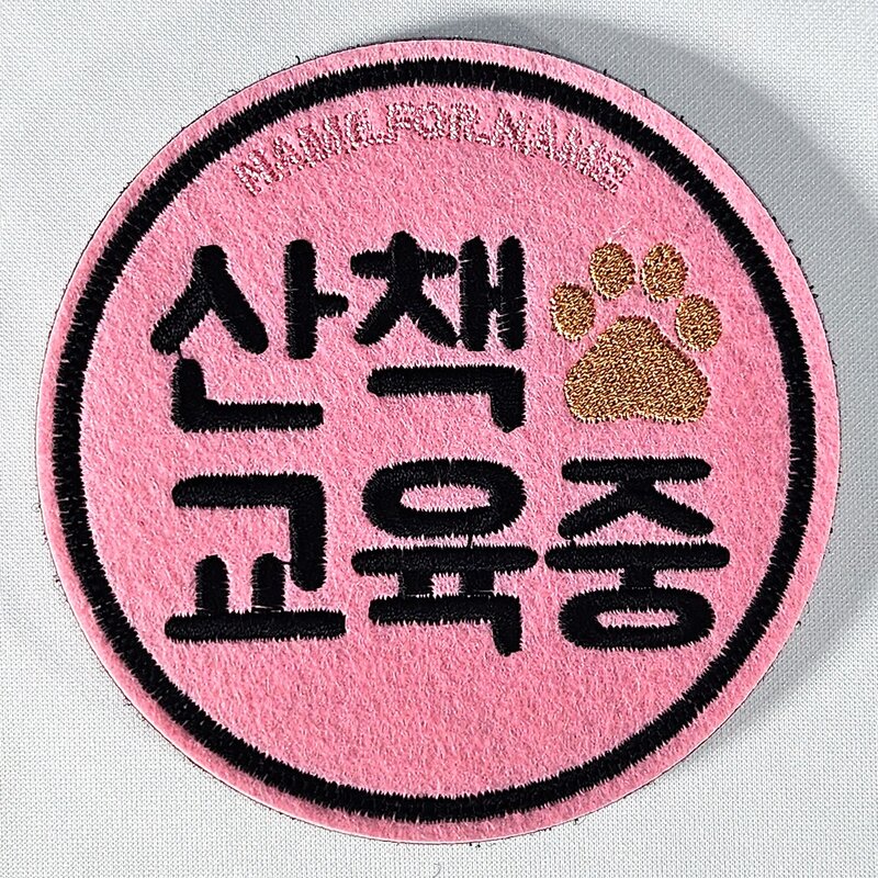 네임포네임 큰글씨 강아지 애견 옐로 펫티켓 인식표 NF01, 3.산책교육중/분홍, 1개