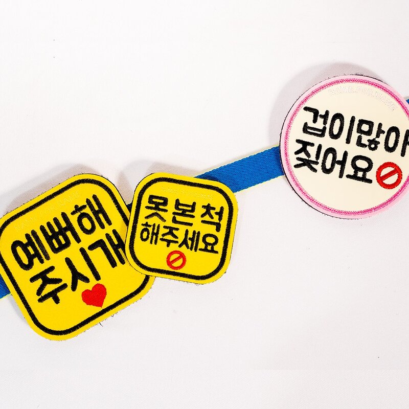 네임포네임 큰글씨 강아지 애견 옐로 펫티켓 인식표 NF01, 3.산책교육중/분홍, 1개