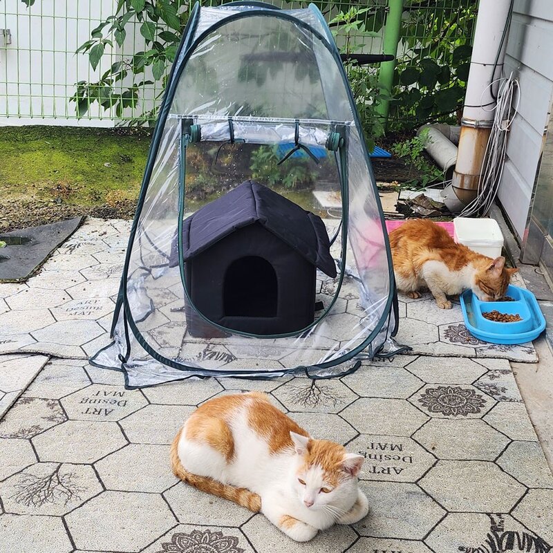고양이 겨울집 난방 비닐 하우스 길고양이 텐트 길냥이 실외 급식소 겨울나기, 비닐하우스-대형