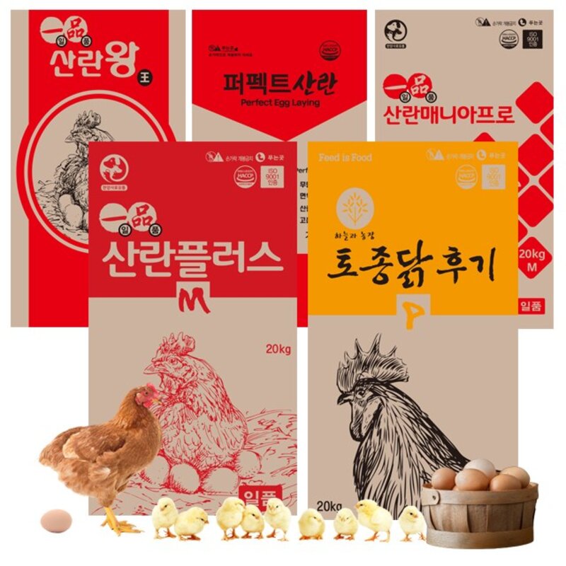 닭사료 20kg 닭모이 병아리사료 병아리모이 중닭 중병아리 먹이 밥, 4. 한일 산란프로20kg(고단백), 1개