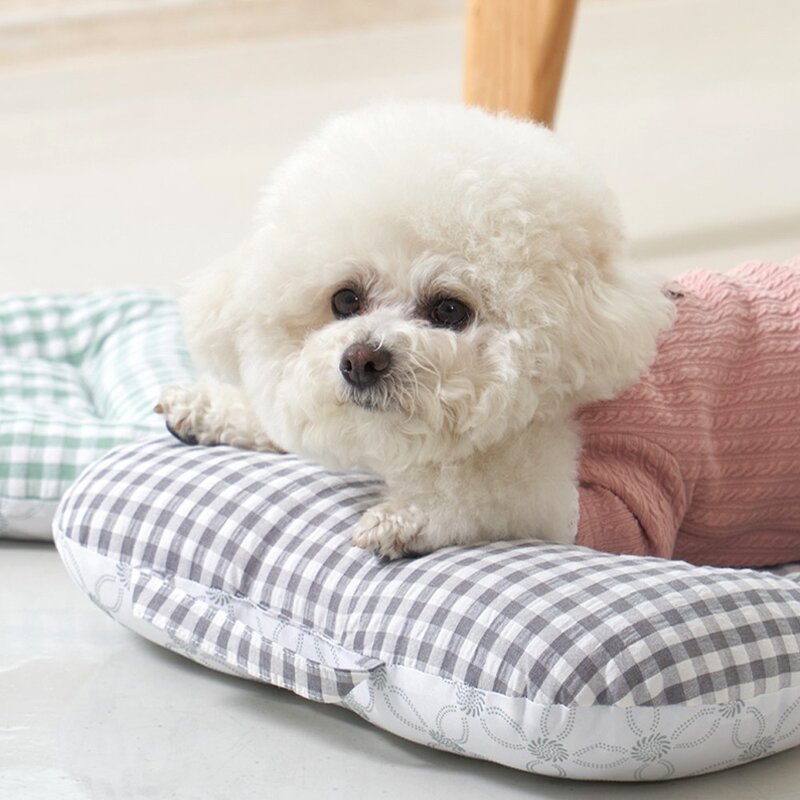 개과천선 마일리 반려동물 유모차 쿠션 시트 가드 고정 견체공학 개모차 방석 강아지 고양이, 내부 쿠션 - 크림 아이보리 M, 1개