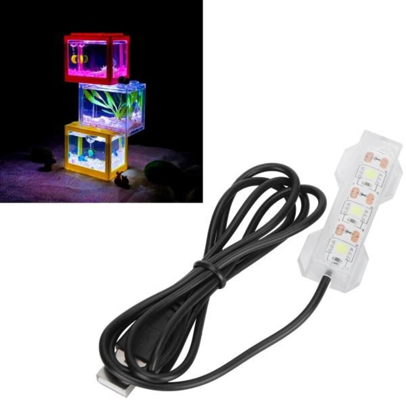 작은 수족관 수초 조명 탁상 물고기 장식 부드러운 LED 램프, 01 USB
