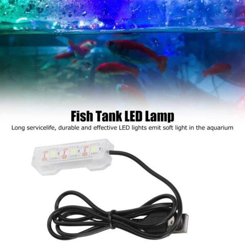 작은 수족관 수초 조명 탁상 물고기 장식 부드러운 LED 램프, 01 USB