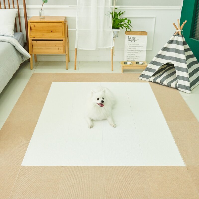도톰매트 반려동물 미끄럼방지 도톰 일반매트 10p, 화이트, 10개