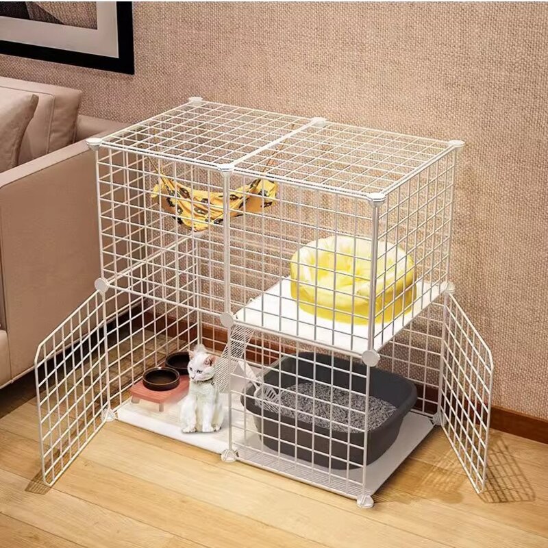 반려동물 대형 케이지 고양이 철장 2단 3단 고양이 울타 리 고양이케이지대형, 블랙