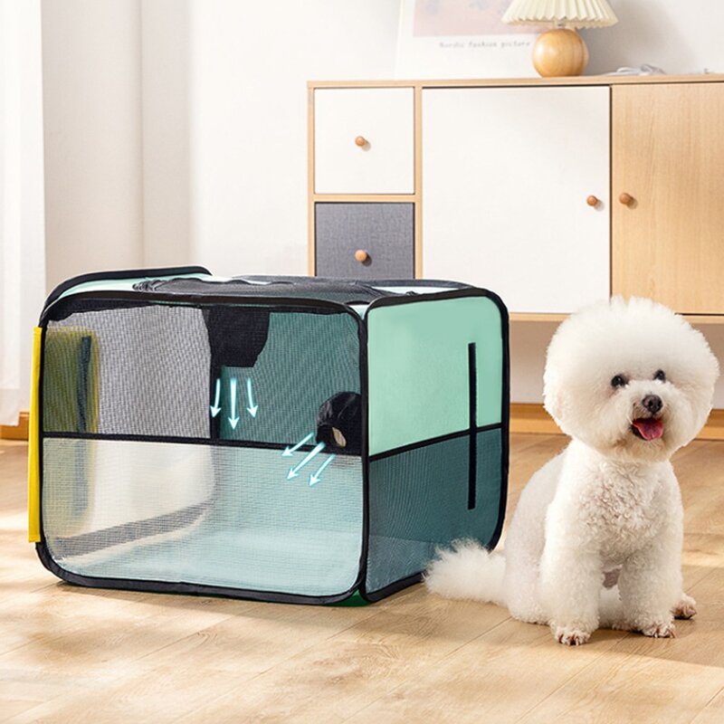 투데이리빙 접이식 펫드라이룸 강아지 고양이 드라이룸 애견 펫드라이 반려견 반려 동물 메쉬 이동장 숨숨집, 1개