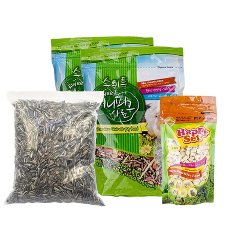 로라펫 스위트 기니피그 사료 650g x 2p  사과칩 30g  해바라기씨 380g
