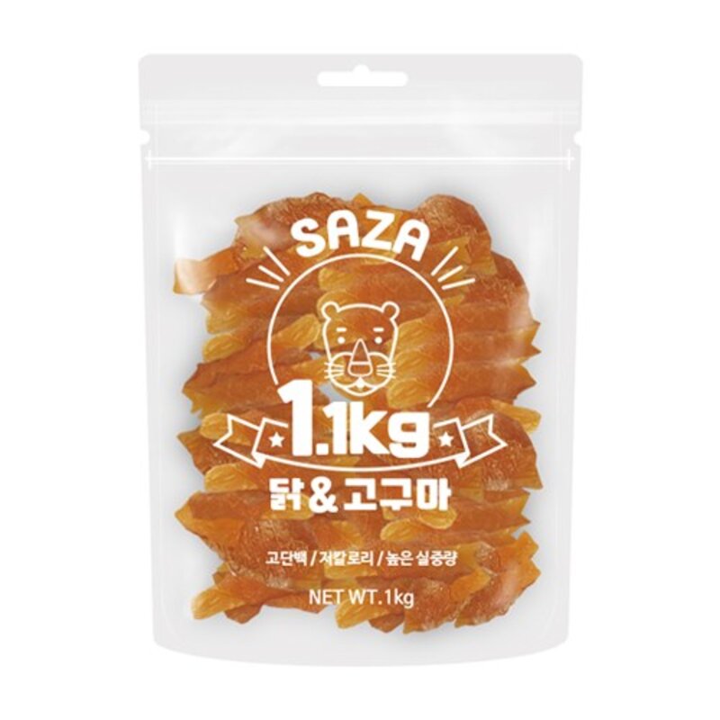 사자 강아지 대용량 실속형 건조간식 혼합맛닭고구마 1.1kg 1개