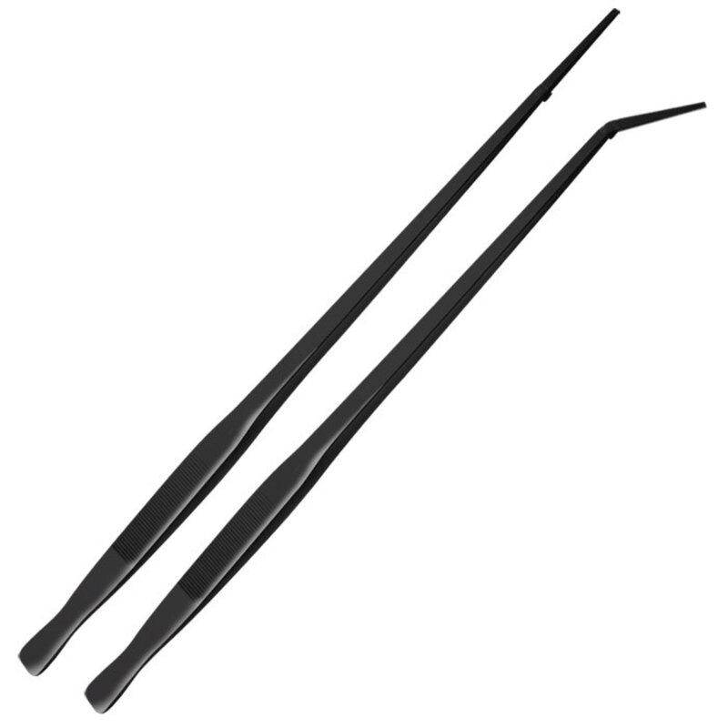 딩동펫 수초핀셋 일자  꺾임 세트 블랙 48cm 1세트