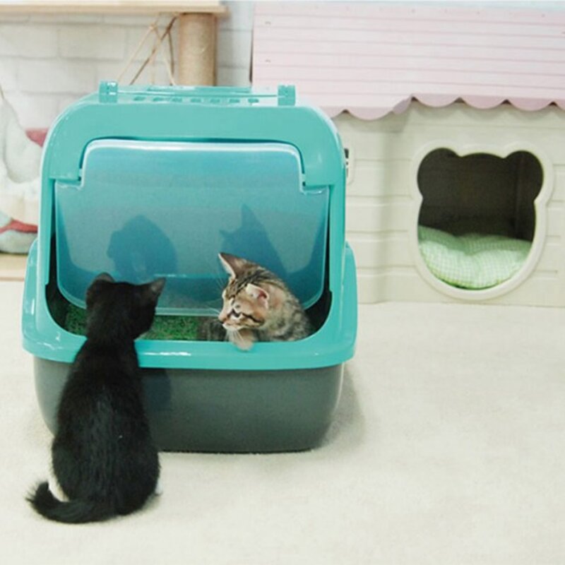 푸르미 고양이 3door 후드형 화장실  모래삽  필터