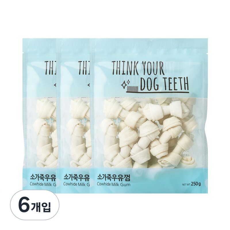 띵크유어도그티 우유 덴탈껌 18p 우유맛 250g 6개