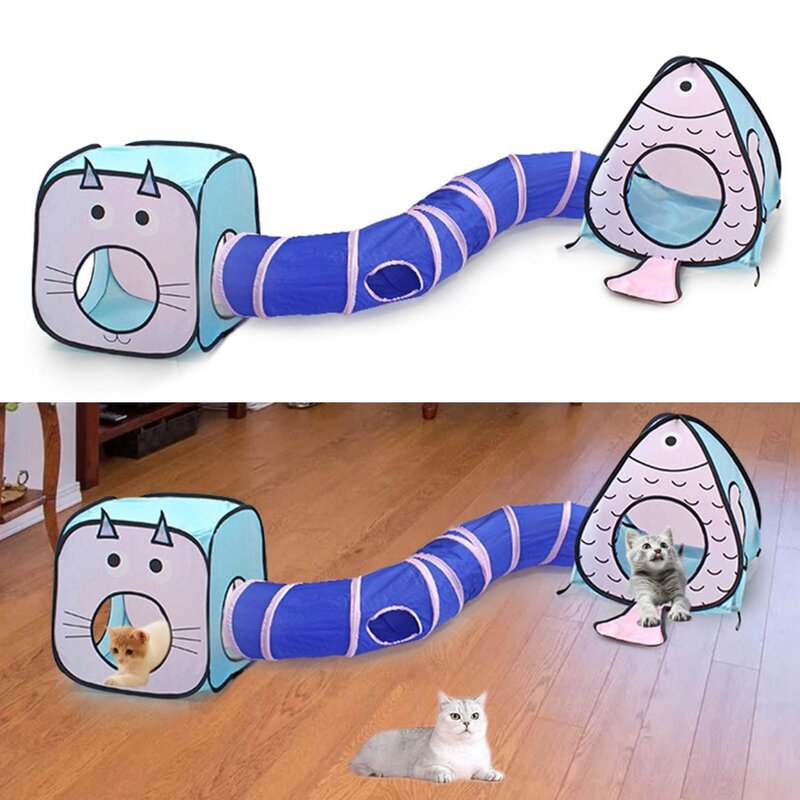 고양이 터널 장난감 고양이 큐브 고양이 큐브 고양이와 함께 큐브 고양이 장난감 접을 수있는 애완 동물 큐브, 1개