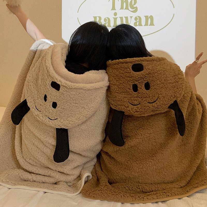 루시아이 왕왕 강아지 후드 담요