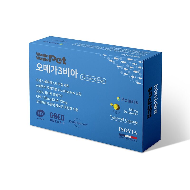 이루우리 와글와글펫 고양이 강아지 영양제 알티지 오메가3비아, 1개