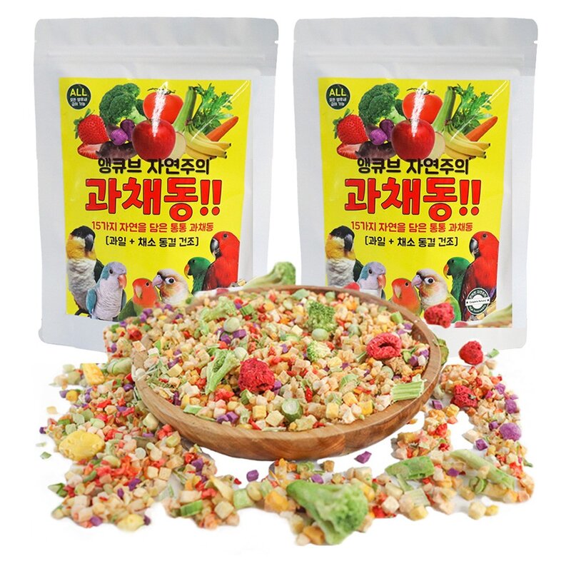 리프패럿 앵큐브 과채동 15가지 담은 통통 과채동 과일 채소 동결 건조