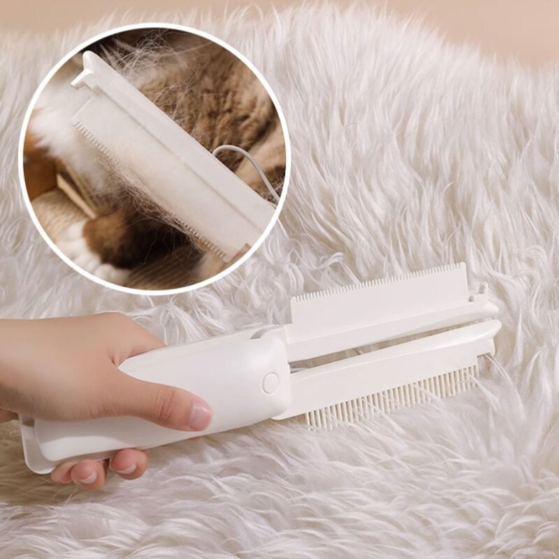 키키공작소 고양이 강아지 빗 털 관리 브러쉬, 1개, 화이트