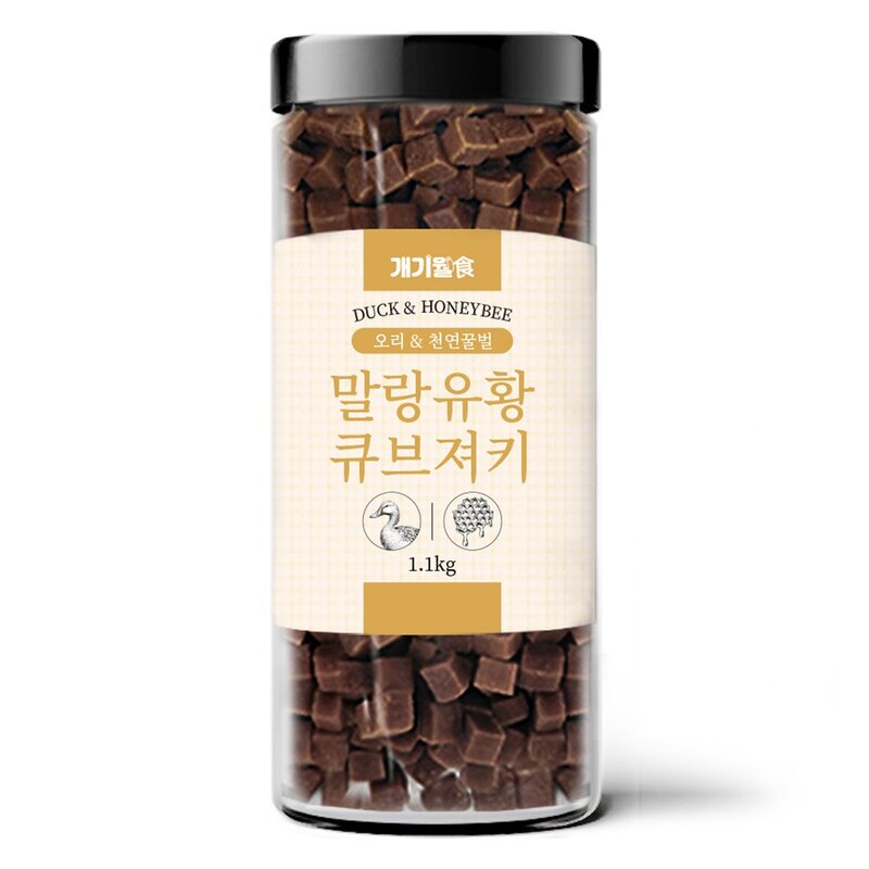 개기월식 말랑 유황 큐브 져키 강아지간식, 1.1kg, 1개, 소고기+황태